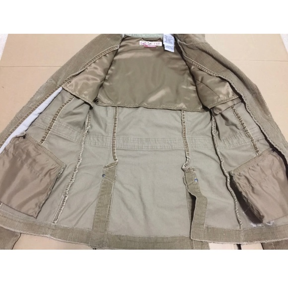 TRIPLE FIVE SOUL MAPLE LEAF BEIGE DISTRESSED DETAILING CORDUROY BLAZER SIZE XS - Picture 4 of 11